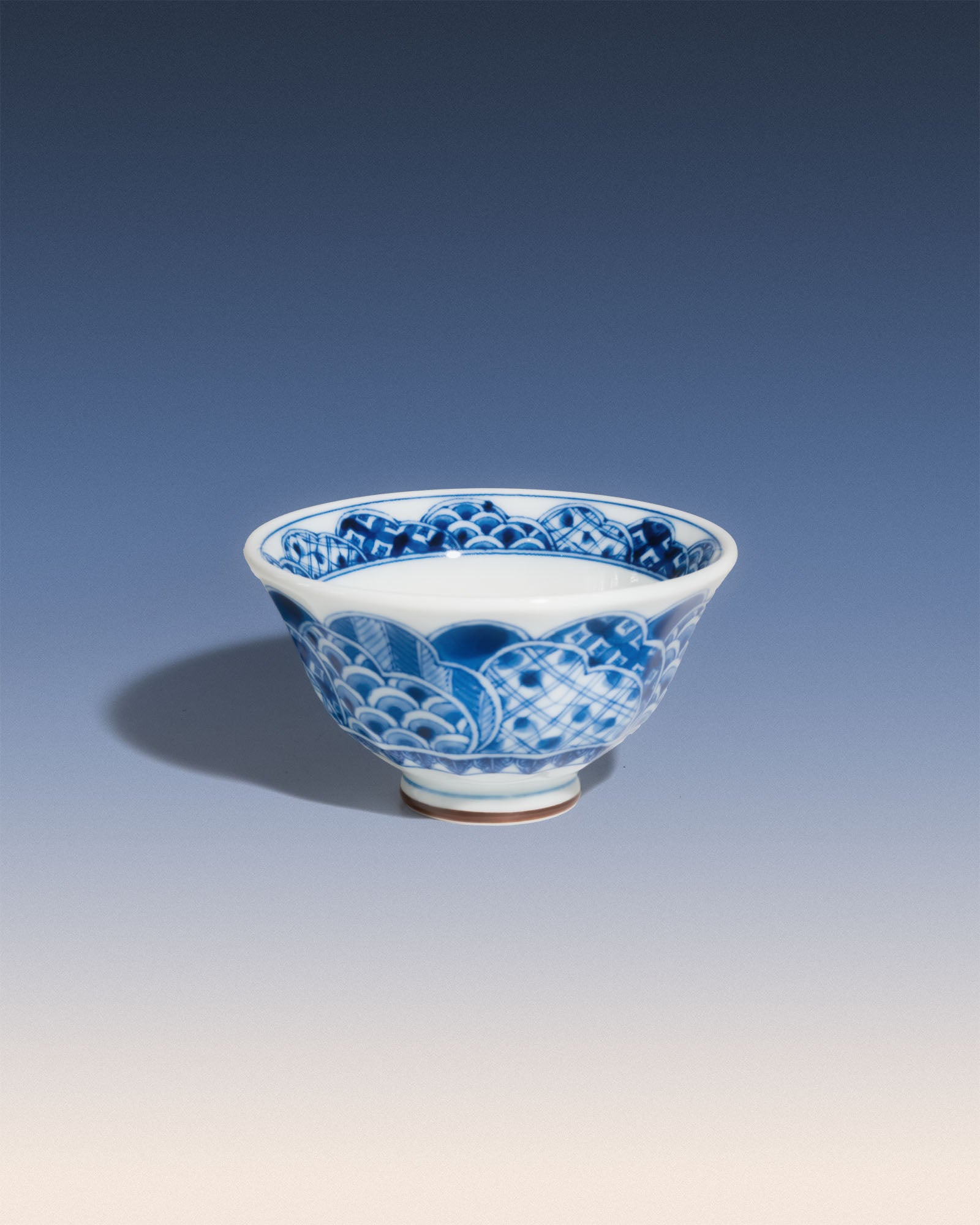 Japanese Ink Wash Style Porcelain Rice Bowl