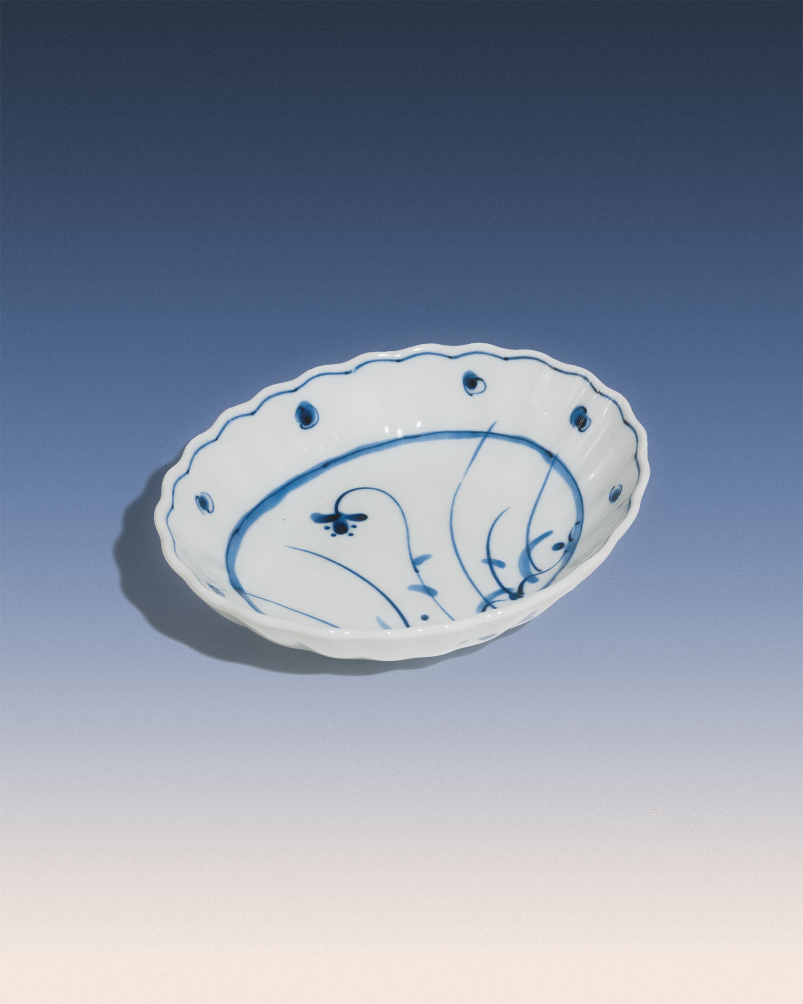Japanese Ink Wash Style Oval Serving Plate
